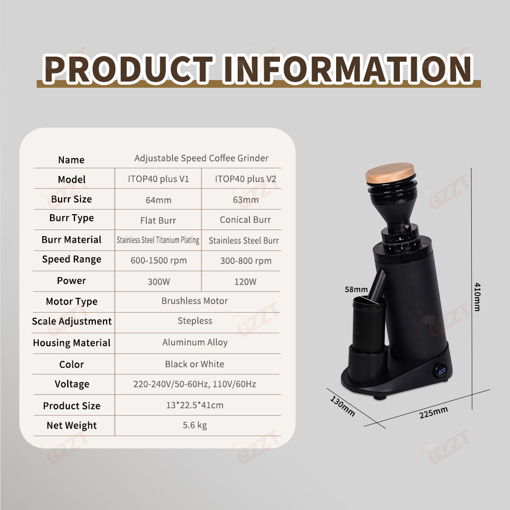 GZZT ITOP40 Plus-V1/V2, moulin - Coffee Grinder Burr Flat avis et prix