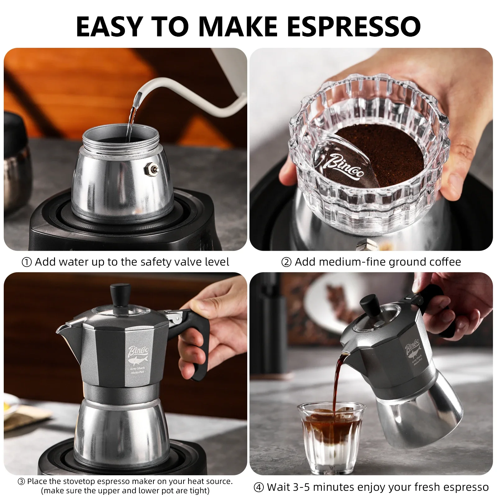 Cafetière Moka Bincoo à double - Coffee Equipment Wholesale avis et prix