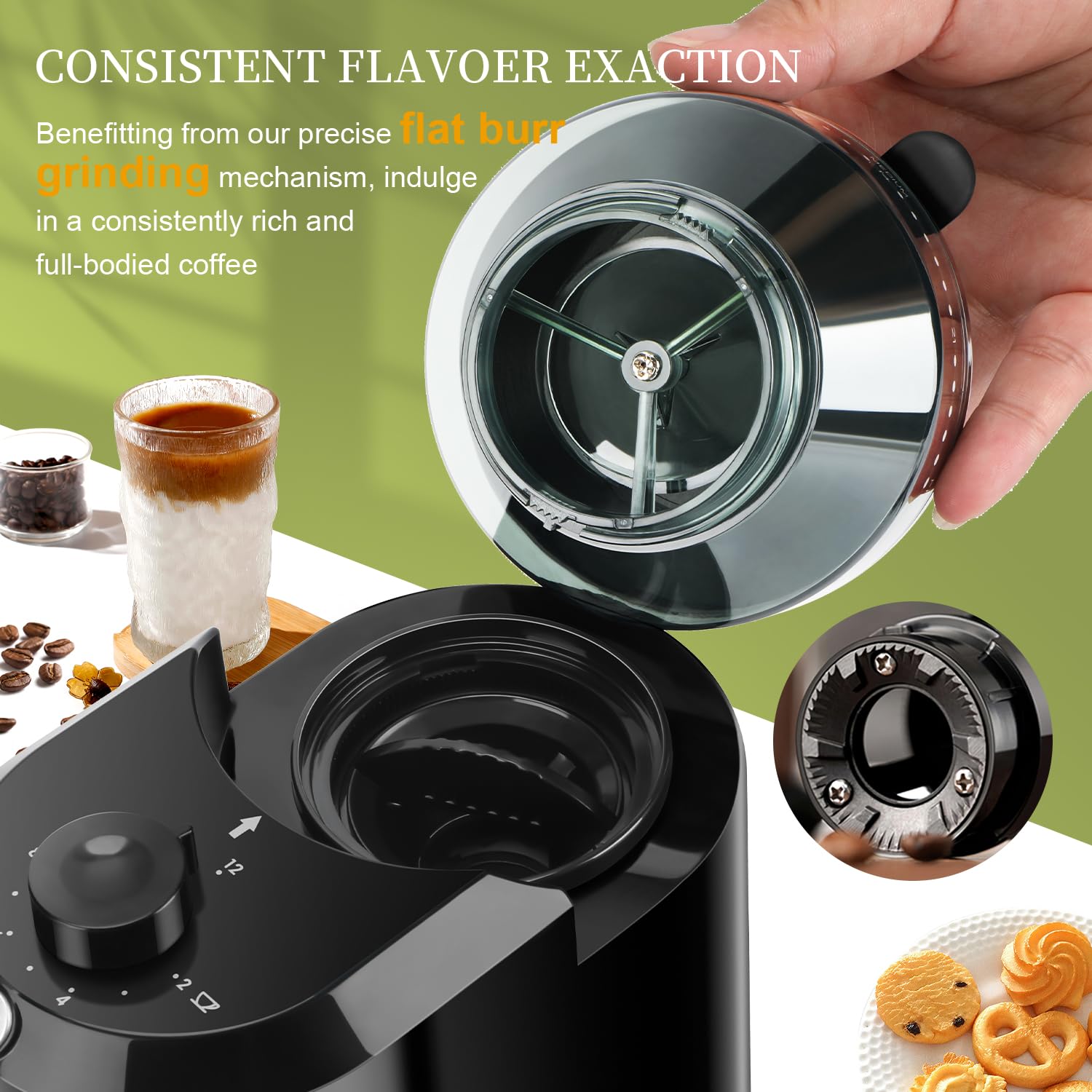 Wancle Moulin à café automatiq - Coffee Grinder Burr Flat avis et prix