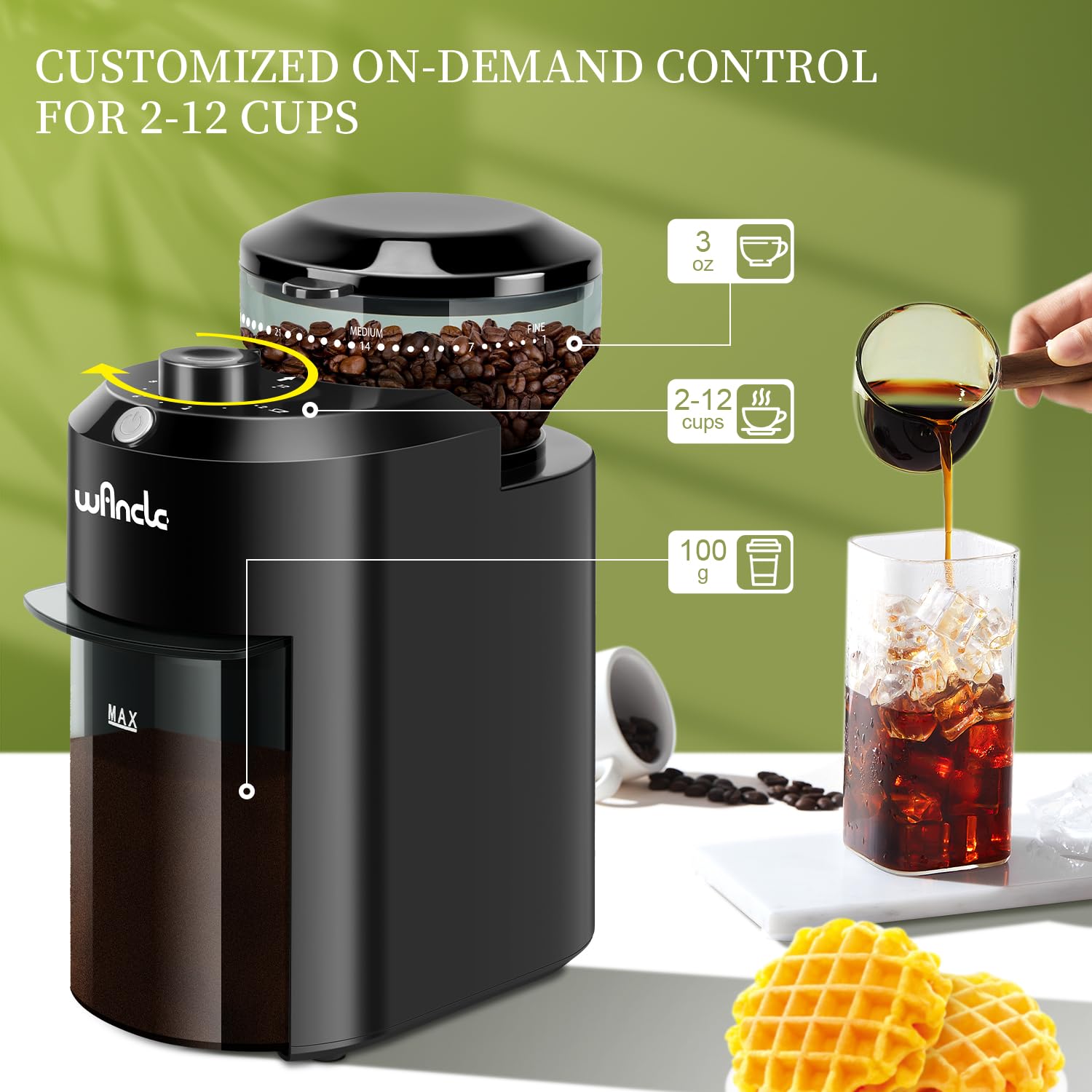 Wancle Moulin à café automatiq - Coffee Grinder Burr Flat avis et prix